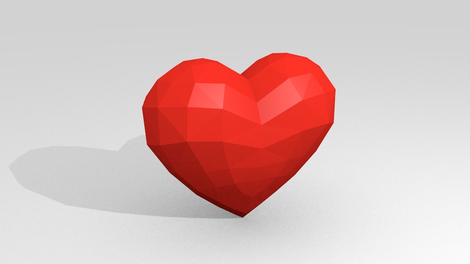 Low-poly heart preview image 1